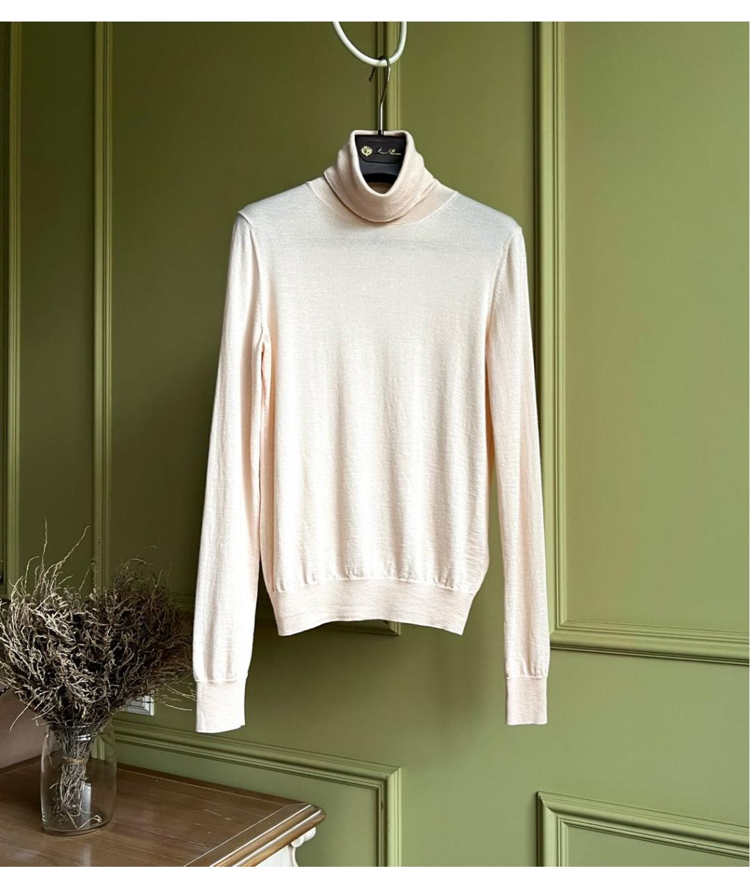 LORO PIANA Розовая шелковая водолазка, фото 9