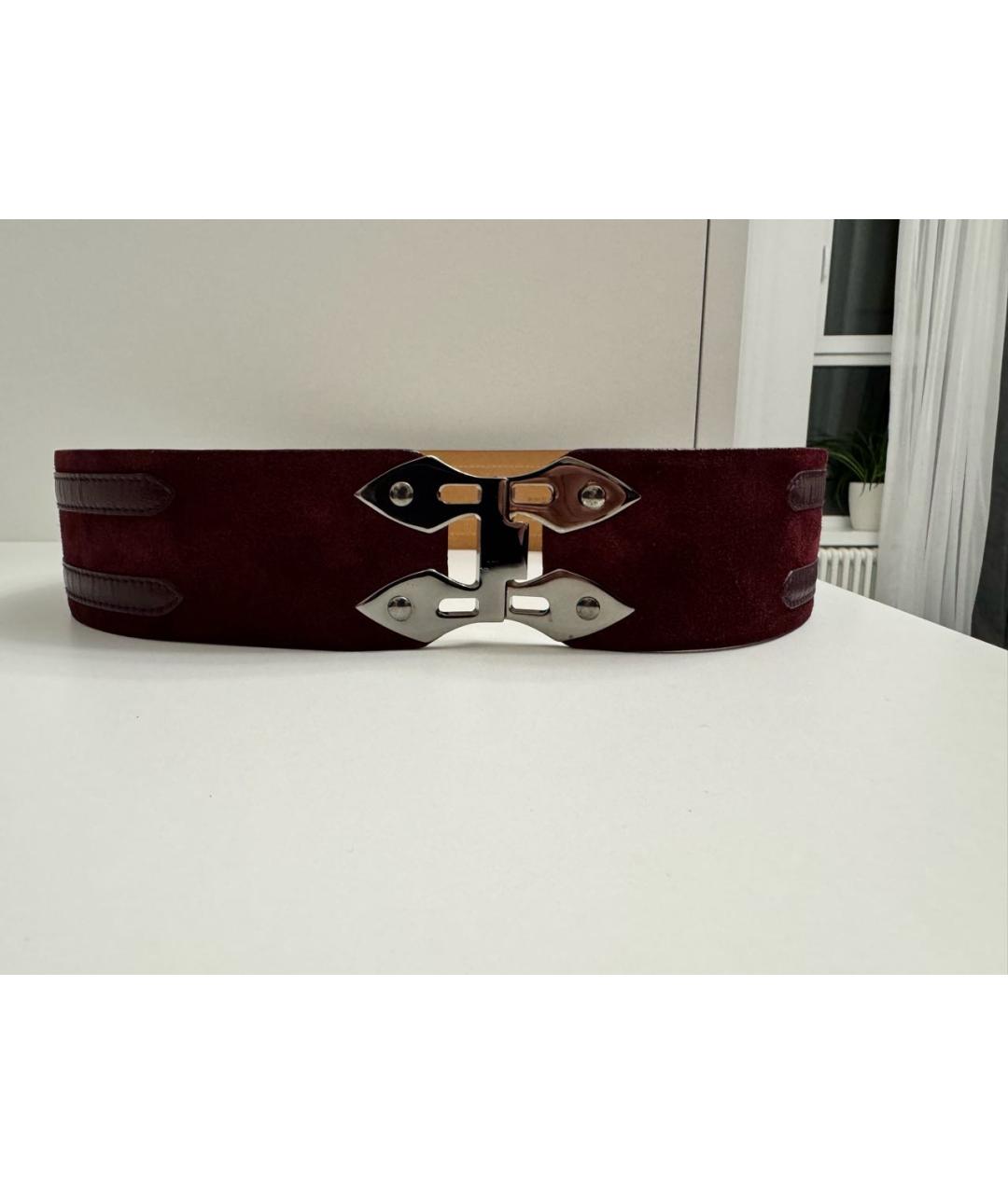 ETRO Бордовый замшевый ремень, фото 4