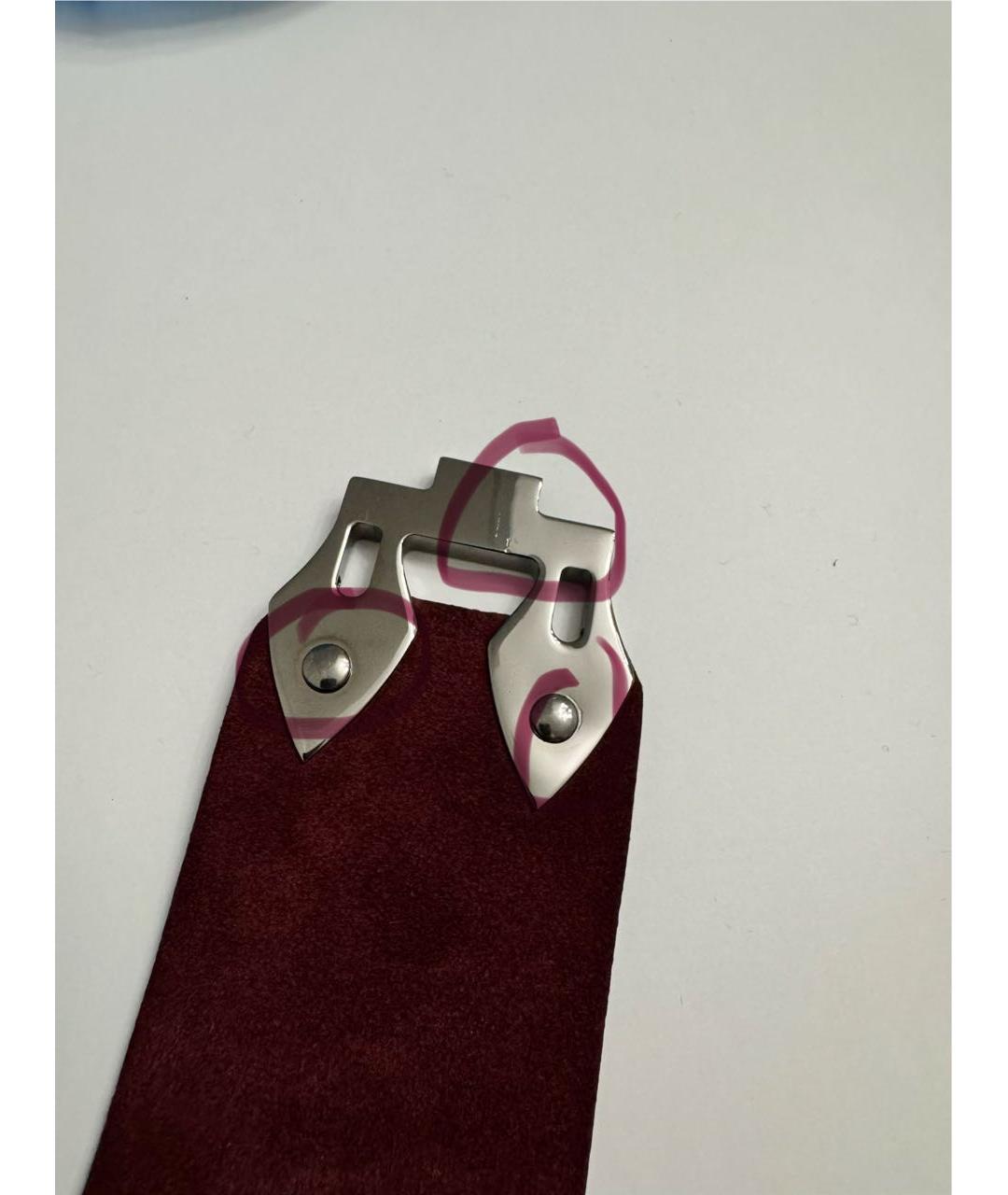 ETRO Бордовый замшевый ремень, фото 5