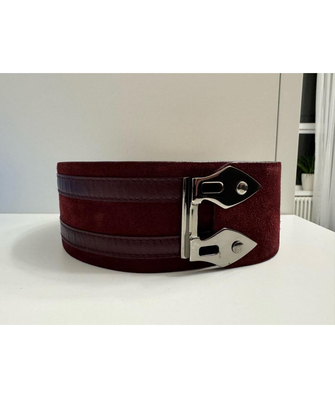 ETRO Бордовый замшевый ремень, фото 9