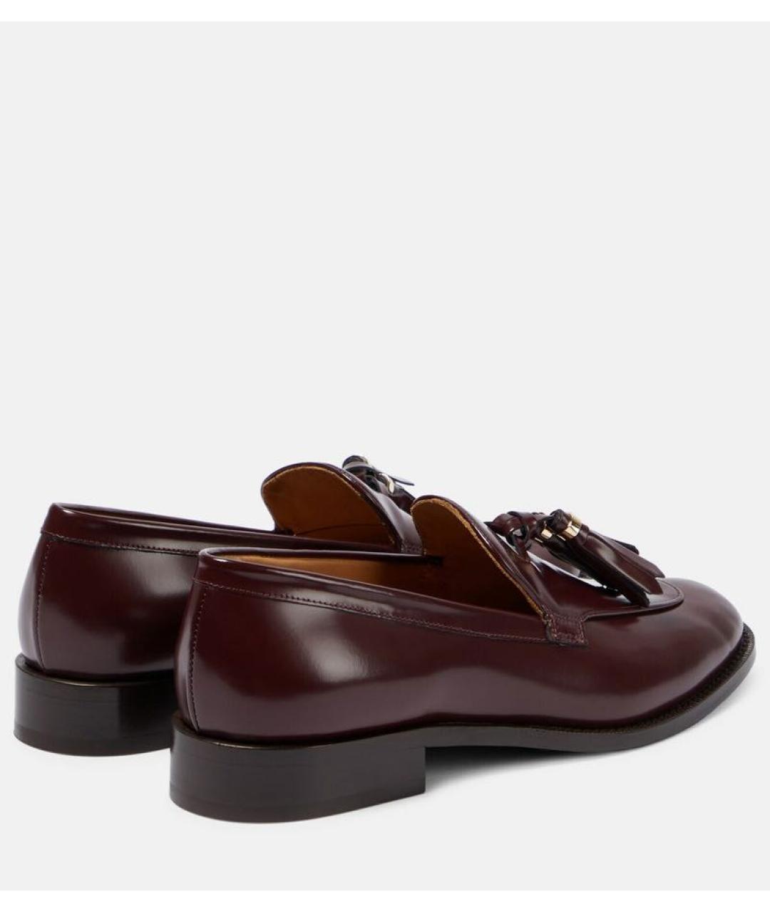 MAX MARA Бордовые кожаные лоферы, фото 3