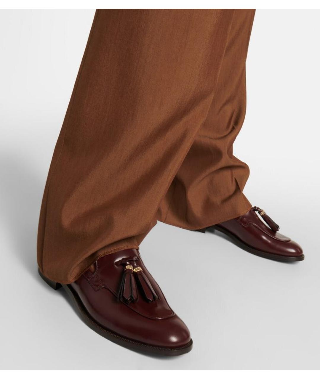 MAX MARA Бордовые кожаные лоферы, фото 7