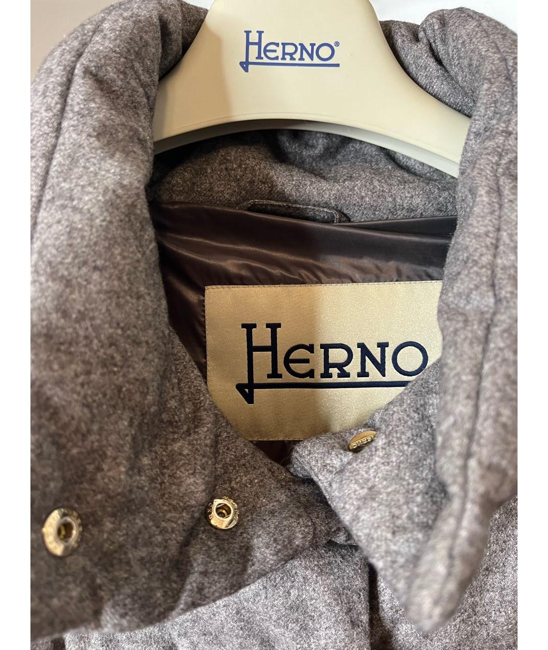 HERNO Серый кашемировый пуховик, фото 3