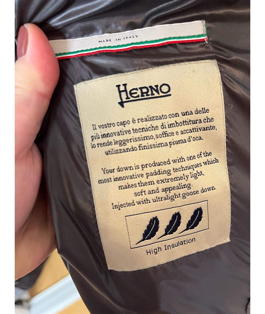 HERNO Серый кашемировый пуховик, фото 4