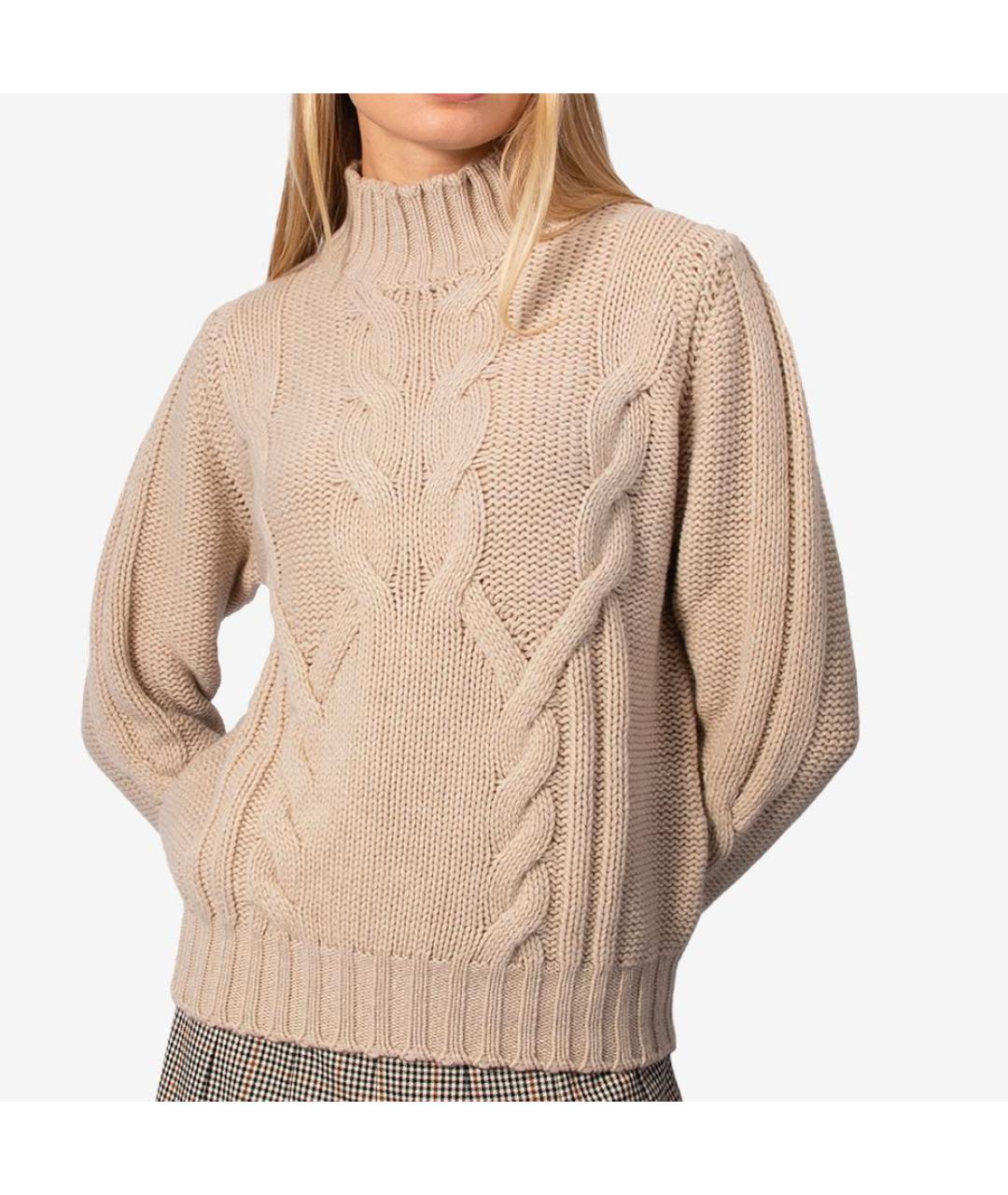 PANICALE Бежевый кашемировый джемпер / свитер, фото 6