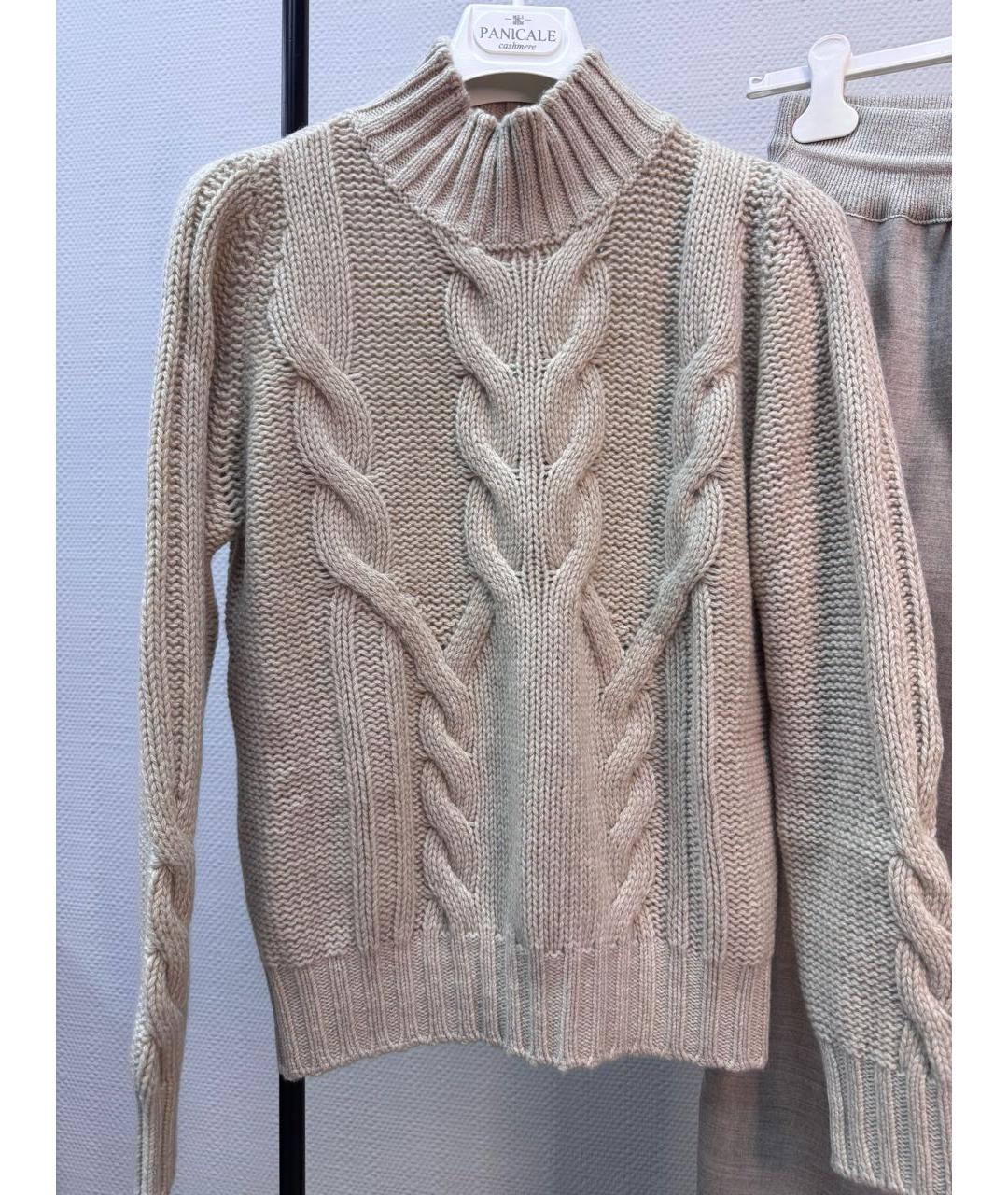 PANICALE Бежевый кашемировый джемпер / свитер, фото 8