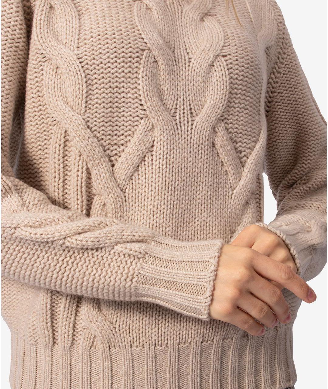 PANICALE Бежевый кашемировый джемпер / свитер, фото 7