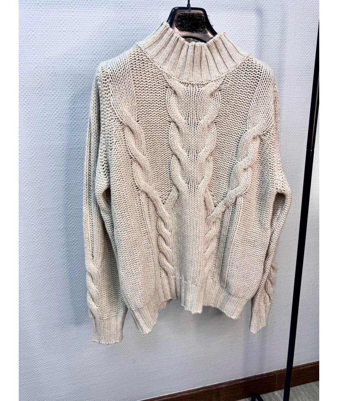 PANICALE Бежевый кашемировый джемпер / свитер, фото 4