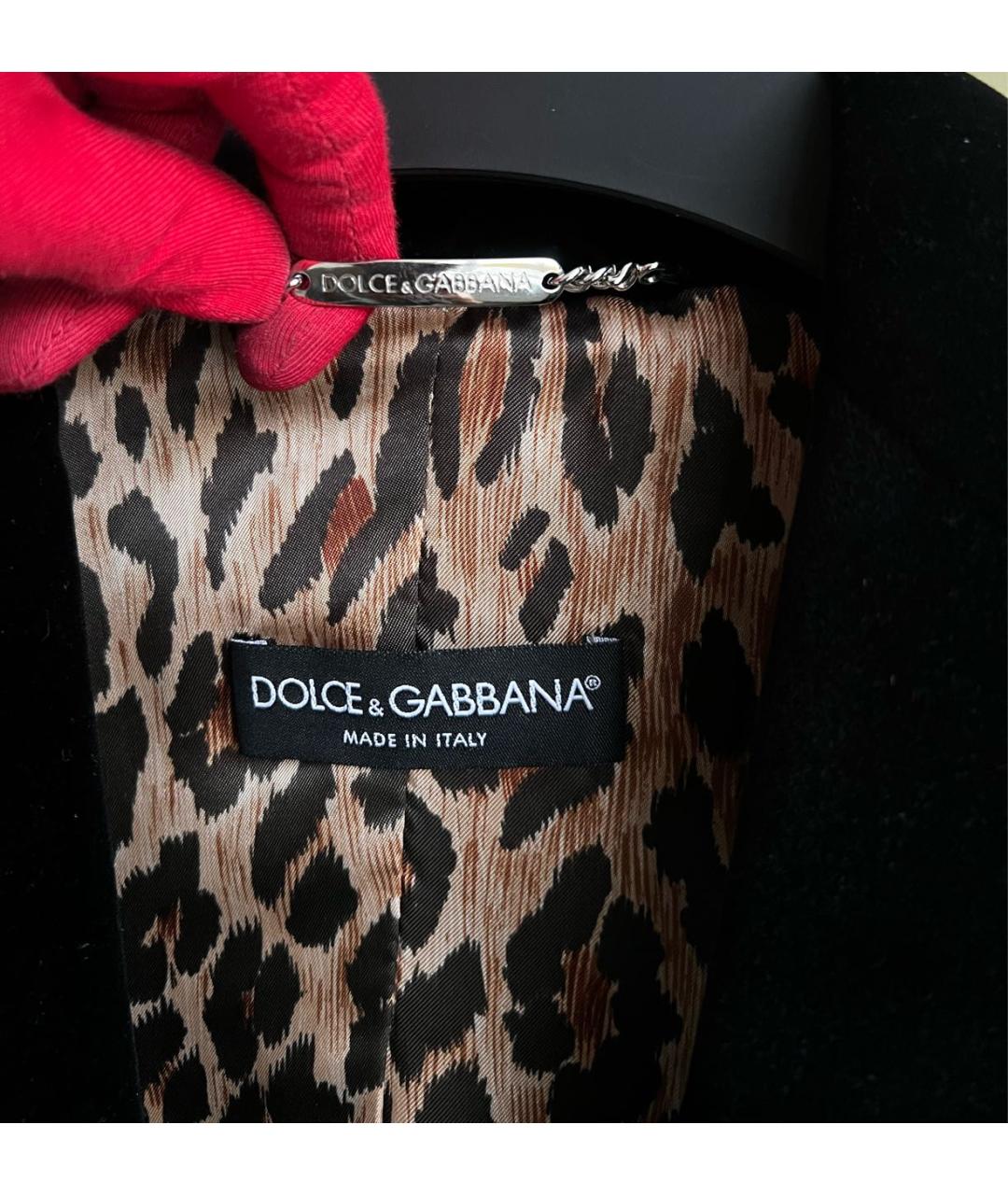 DOLCE&GABBANA Черный бархатный тренч/плащ, фото 7