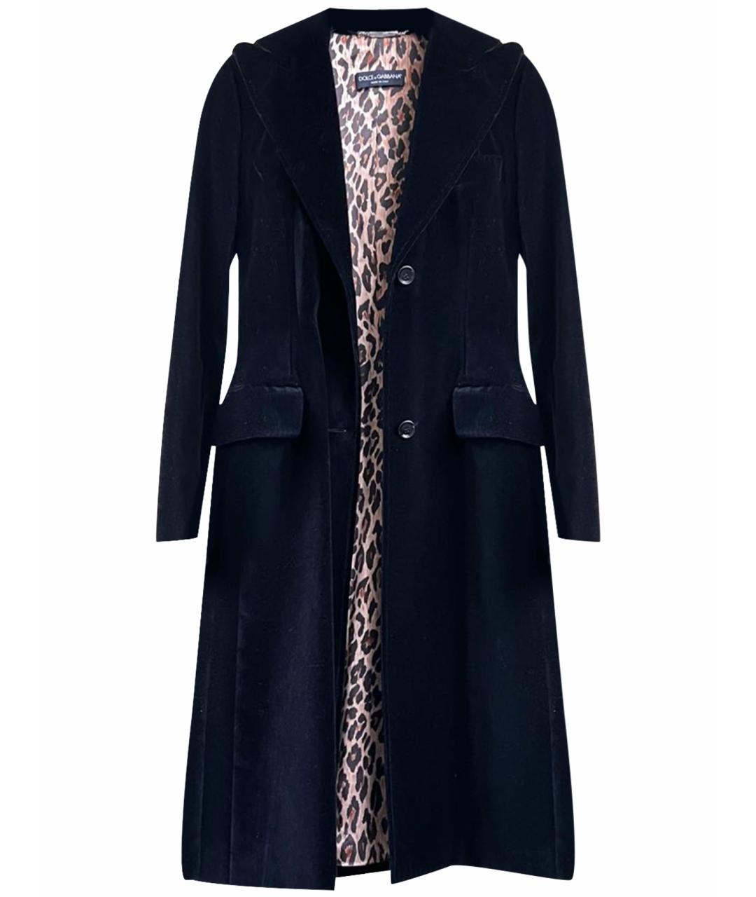 DOLCE&GABBANA Черный бархатный тренч/плащ, фото 1