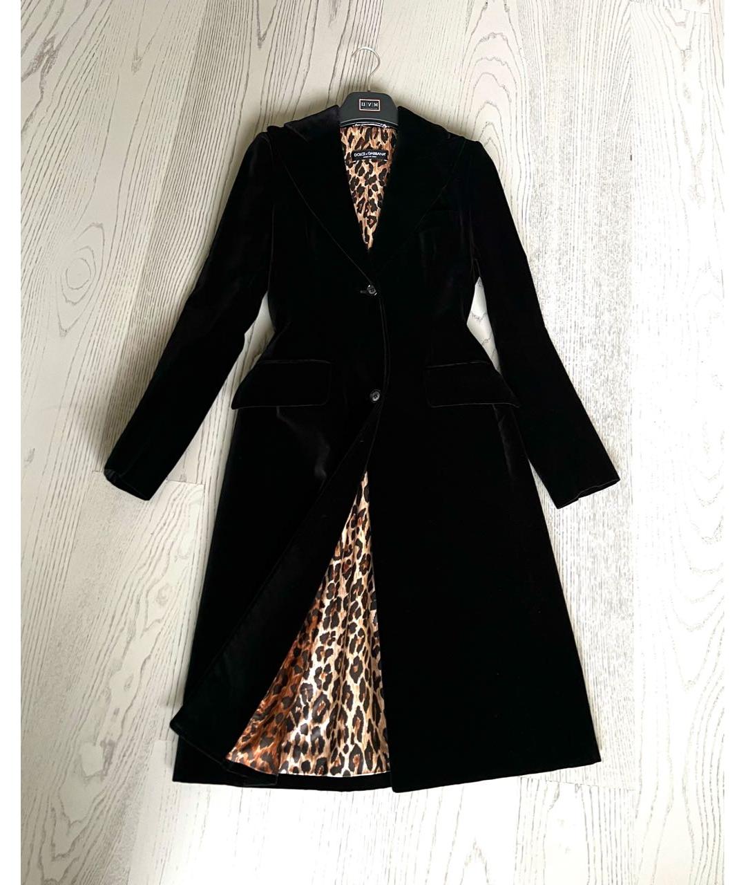 DOLCE&GABBANA Черный бархатный тренч/плащ, фото 4