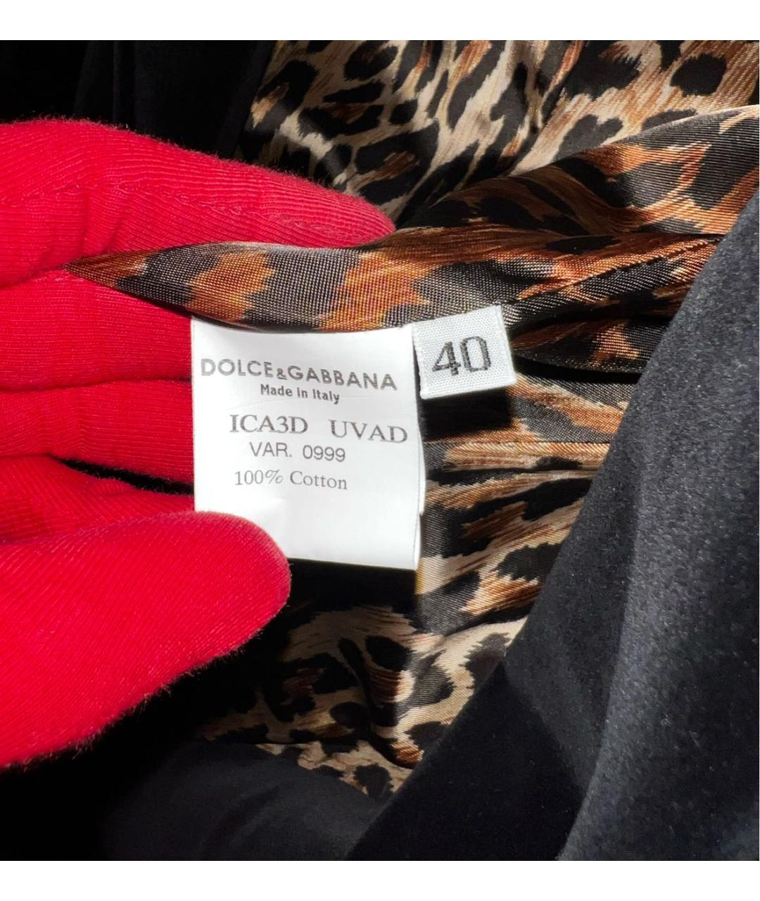 DOLCE&GABBANA Черный бархатный тренч/плащ, фото 8