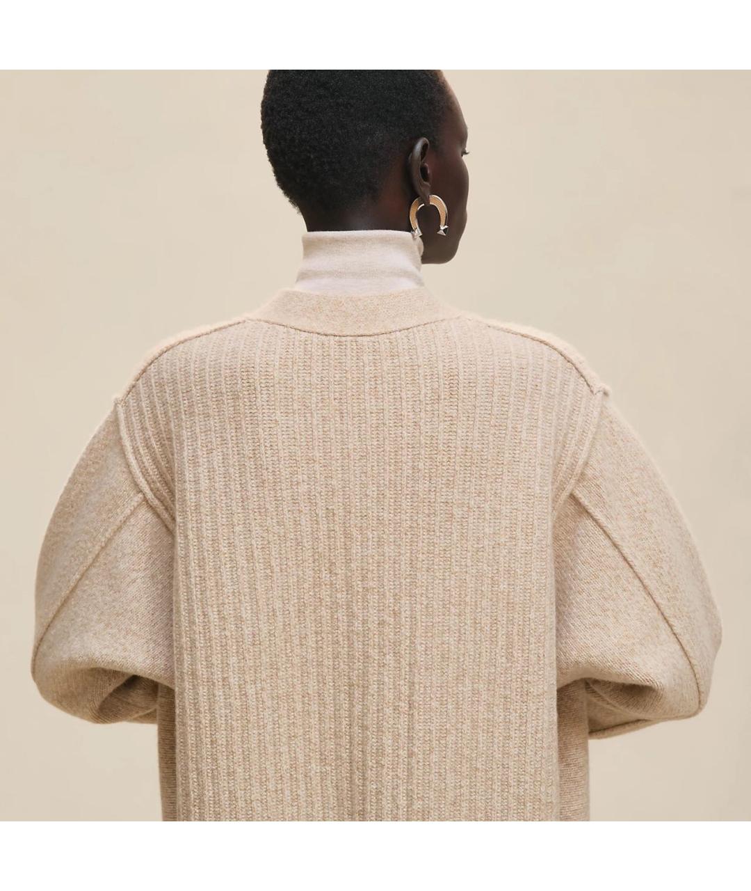 HERMES Бежевый шерстяной кардиган, фото 4