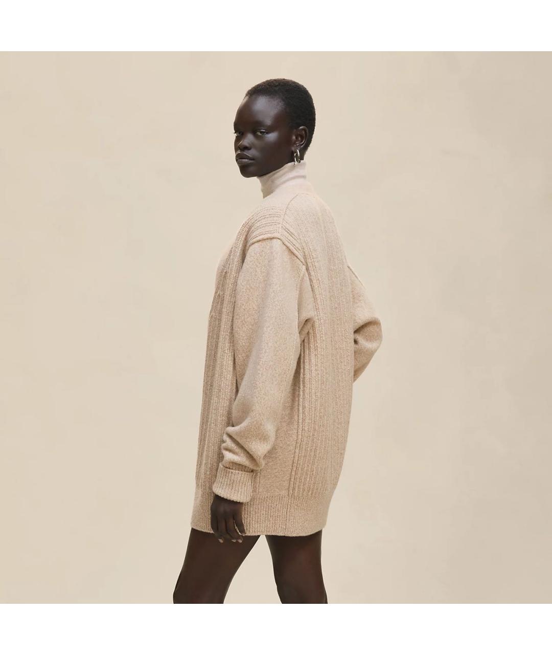 HERMES Бежевый шерстяной кардиган, фото 3