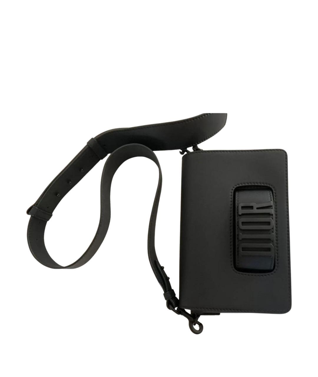 CHRISTIAN DIOR Черная кожаная сумка через плечо, фото 4