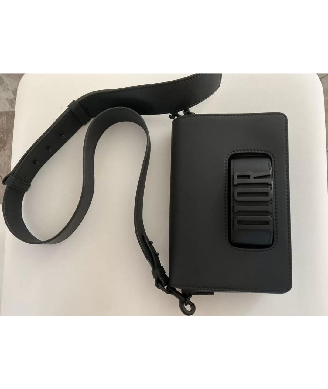 CHRISTIAN DIOR Черная кожаная сумка через плечо, фото 3