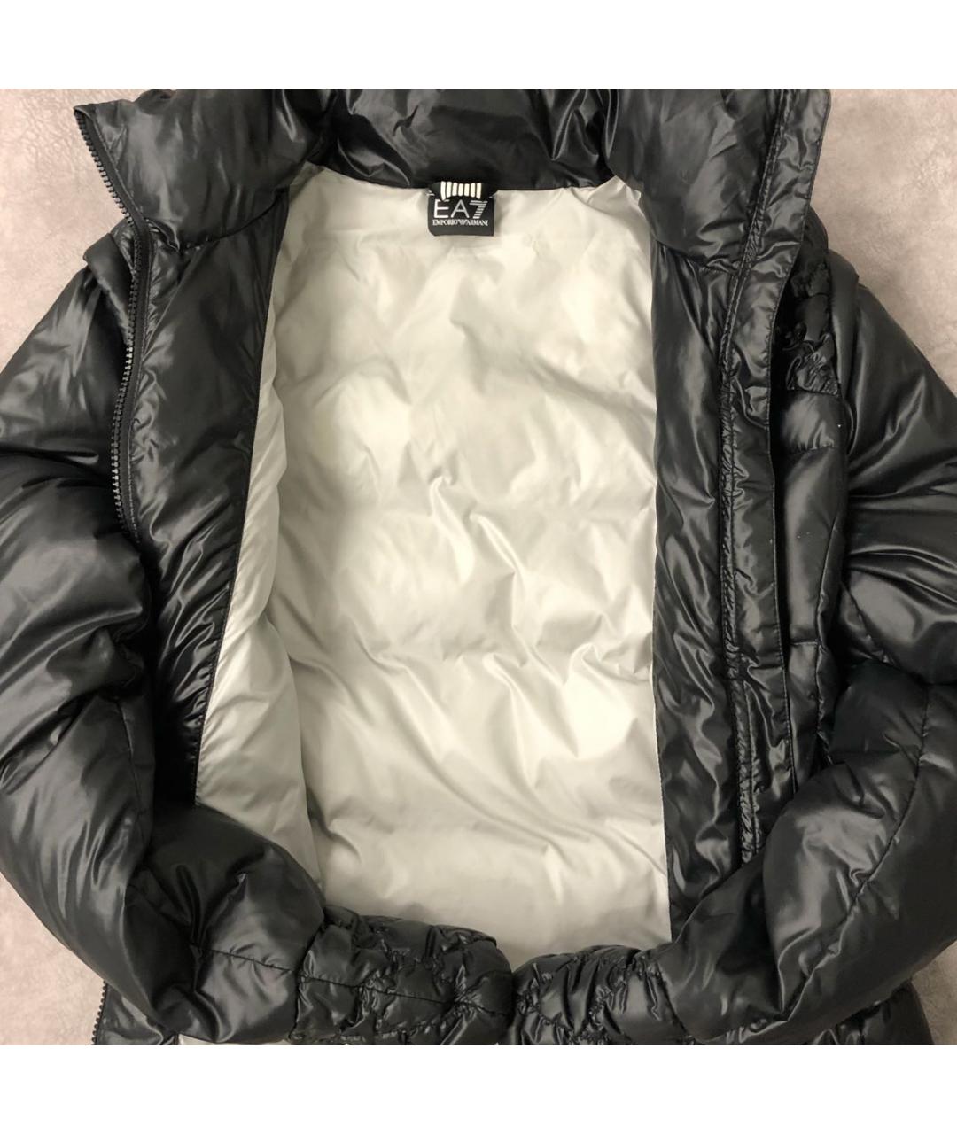 ARMANI JEANS Черный полиамидовый пуховик, фото 4