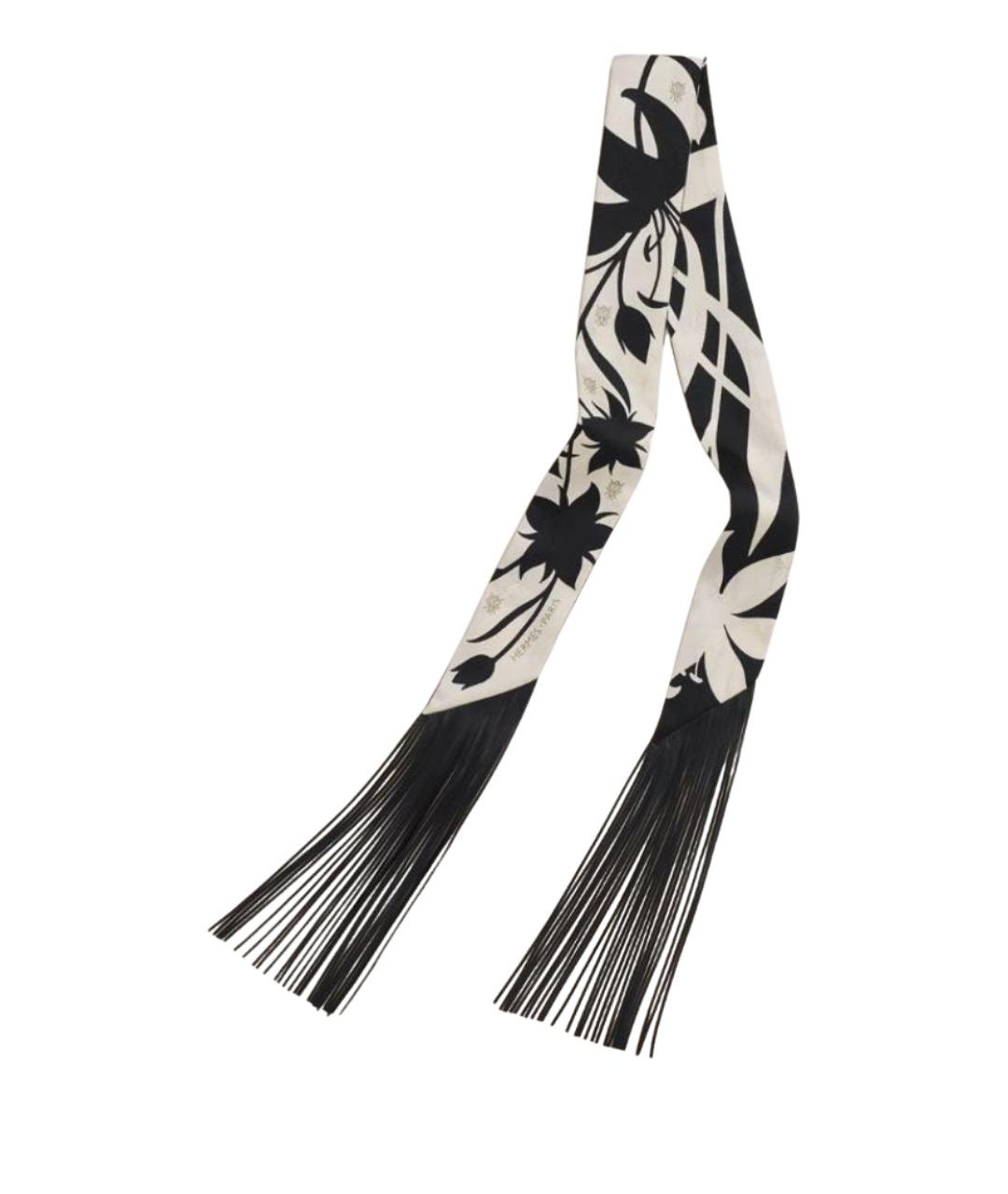 HERMES Черный шелковый платок, фото 1