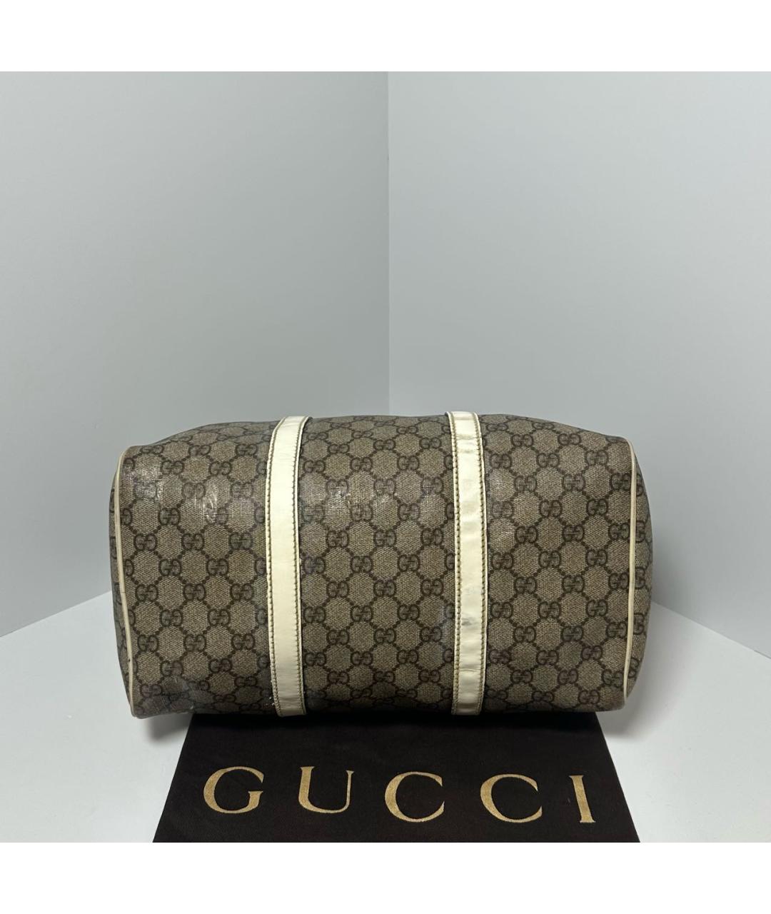 GUCCI Бежевая кожаная сумка с короткими ручками, фото 4