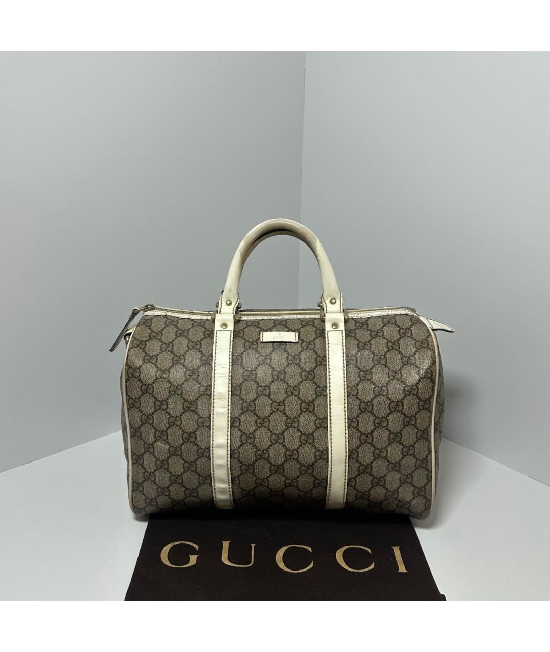 GUCCI Бежевая кожаная сумка с короткими ручками, фото 7