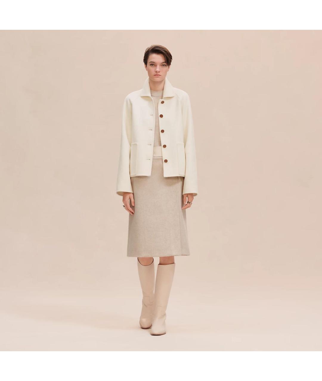 HERMES Бежевый кашемировый жакет/пиджак, фото 3