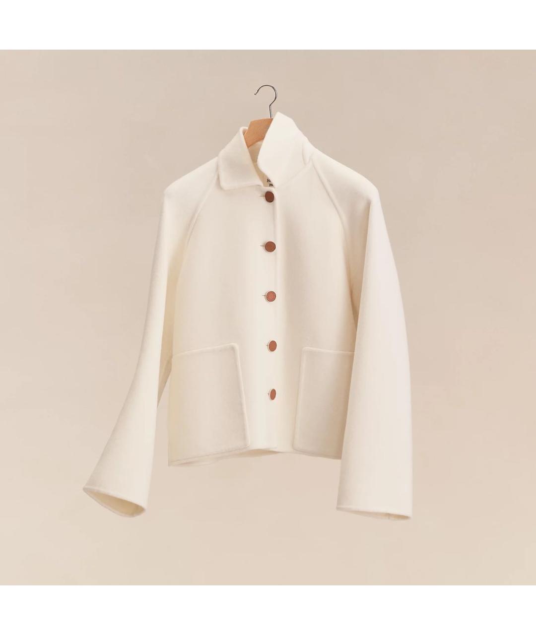 HERMES Бежевый кашемировый жакет/пиджак, фото 5