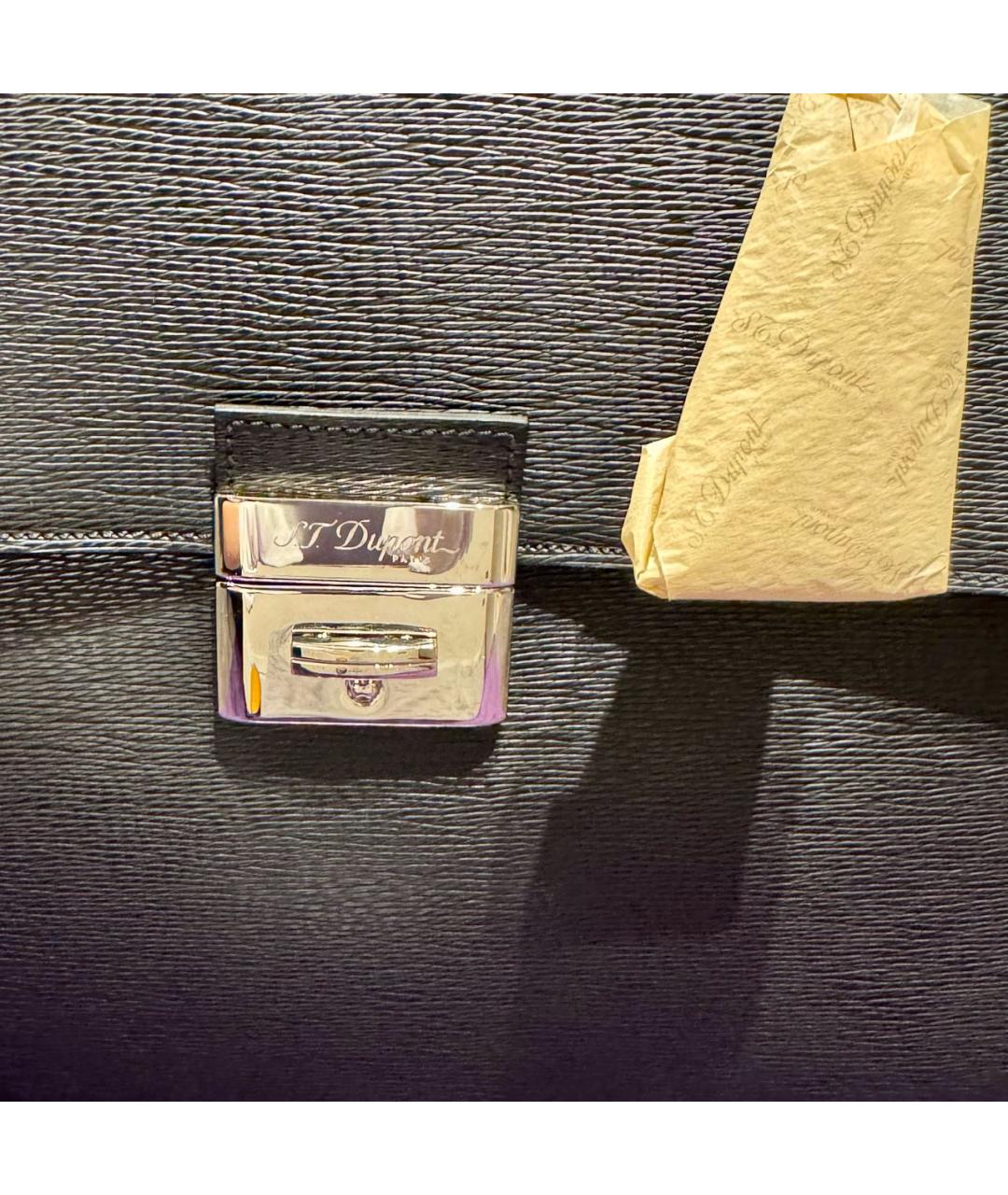 DUPONT Черный кожаный портфель, фото 8