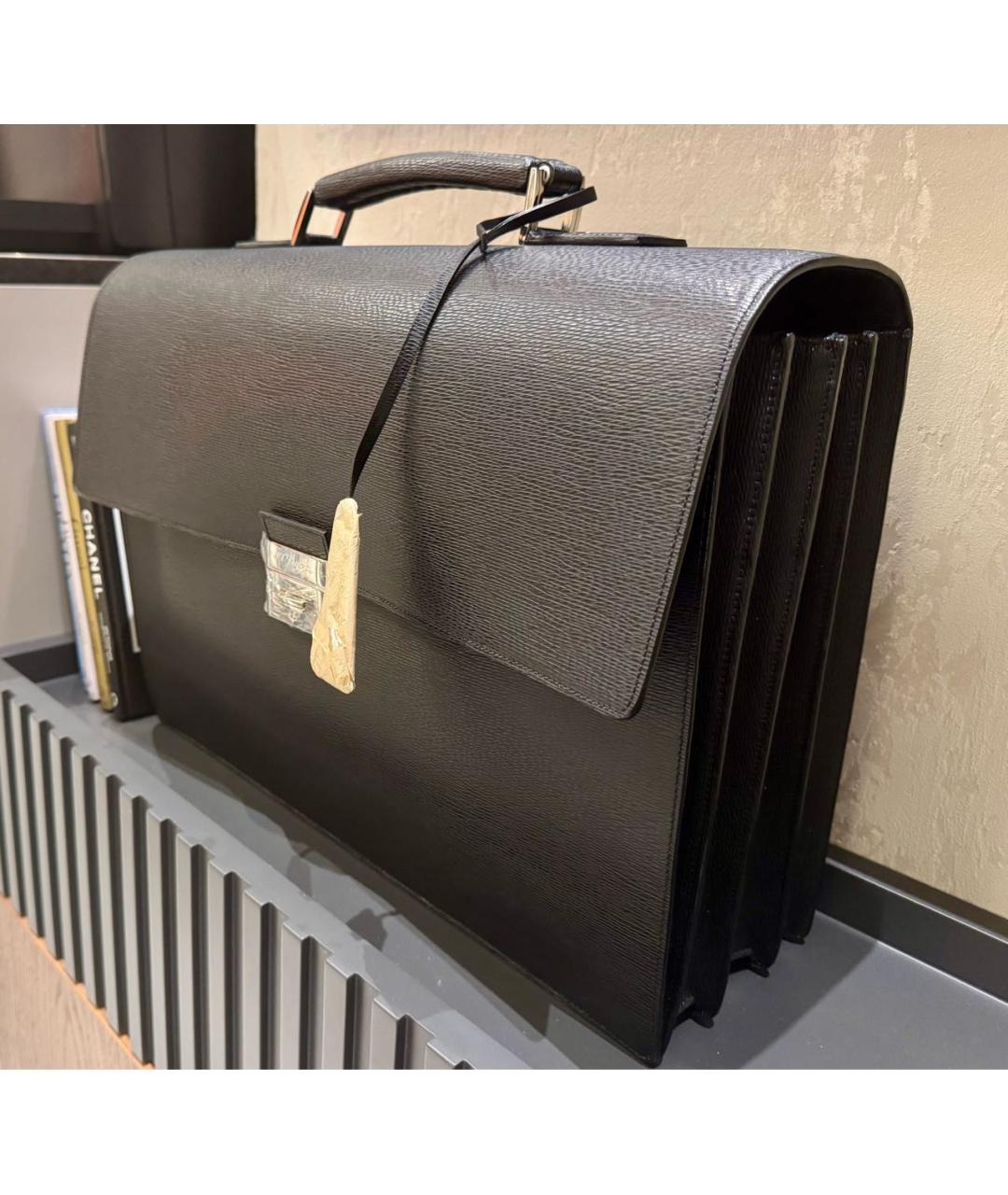 DUPONT Черный кожаный портфель, фото 2
