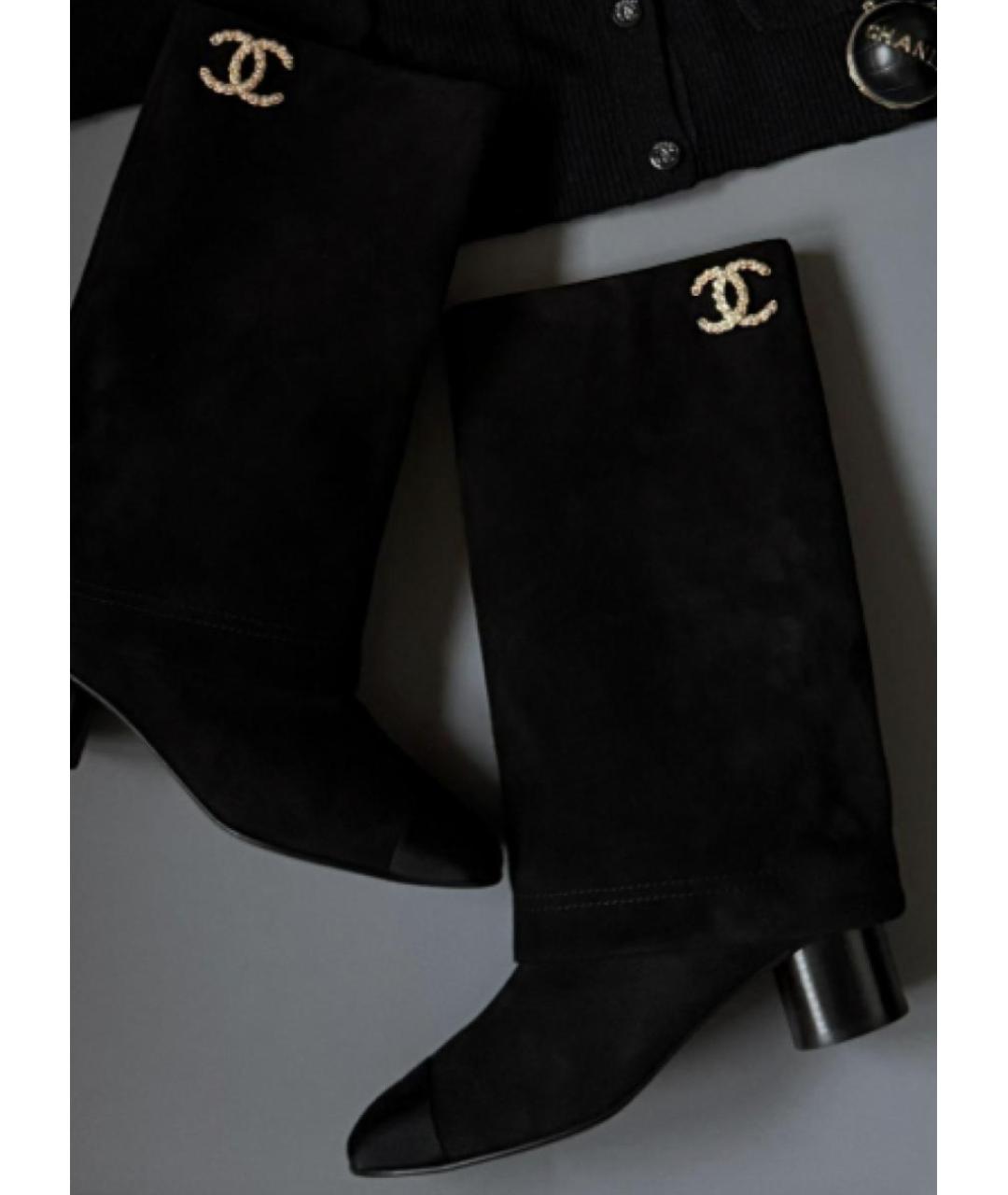 CHANEL Черные замшевые полусапоги, фото 3