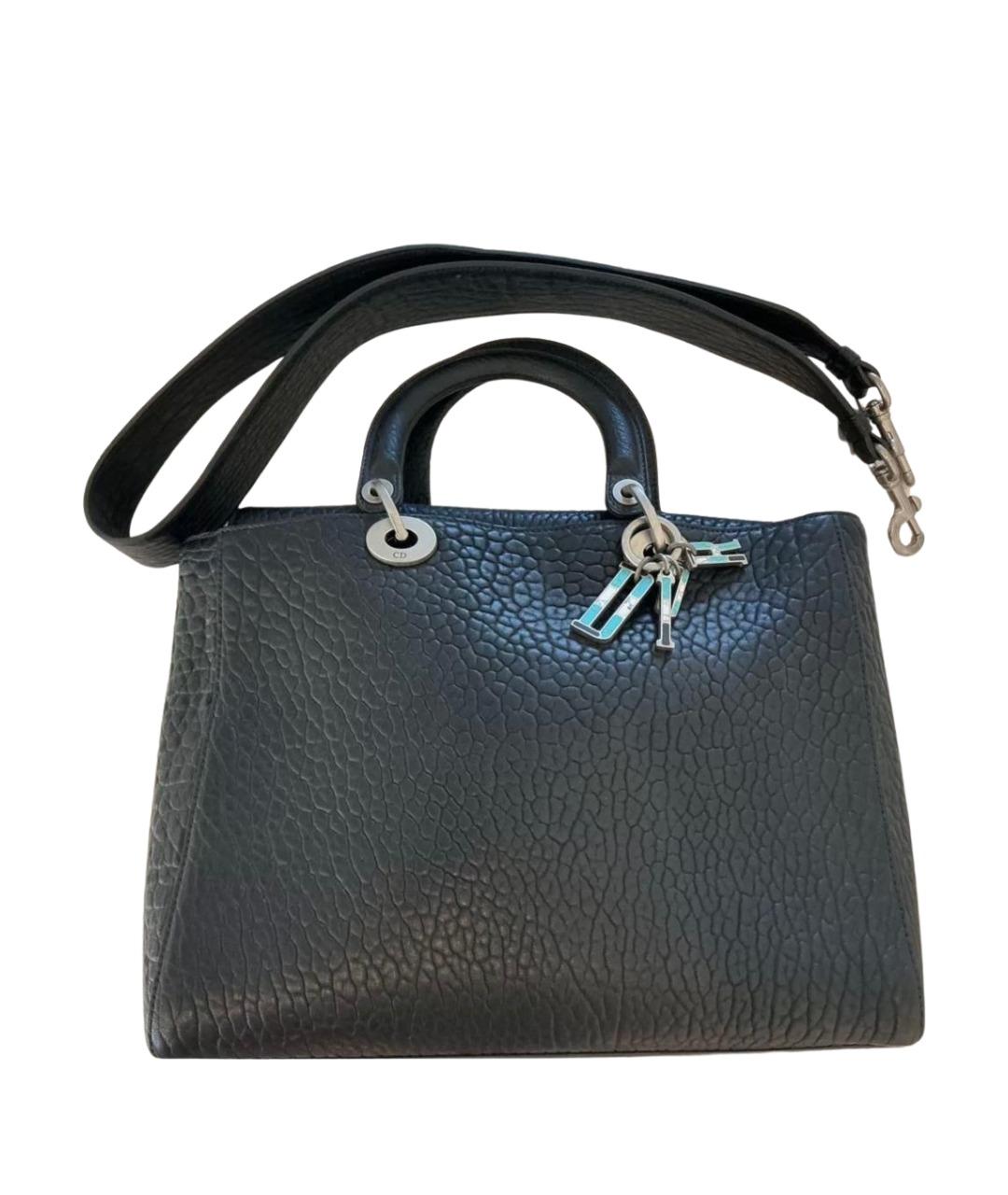 CHRISTIAN DIOR Черная кожаная сумка тоут, фото 1