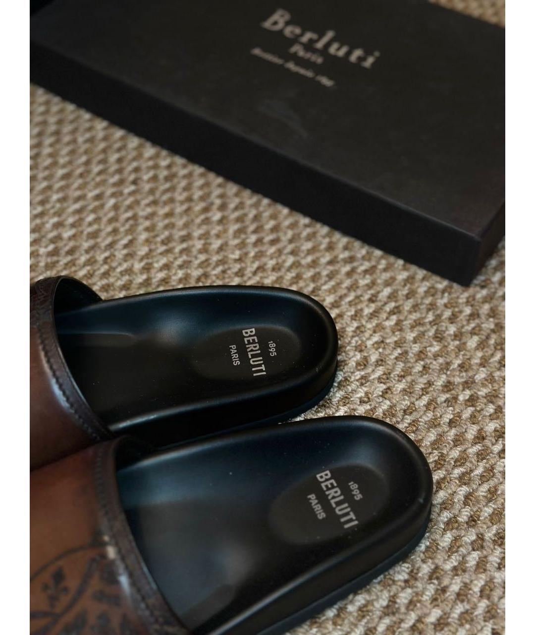 BERLUTI Мульти кожаные шлепанцы, фото 5