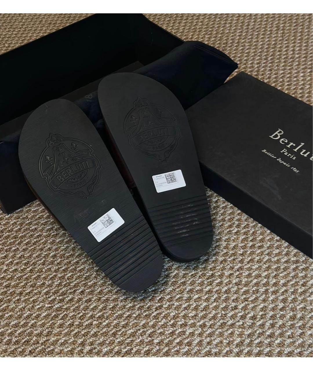 BERLUTI Мульти кожаные шлепанцы, фото 8