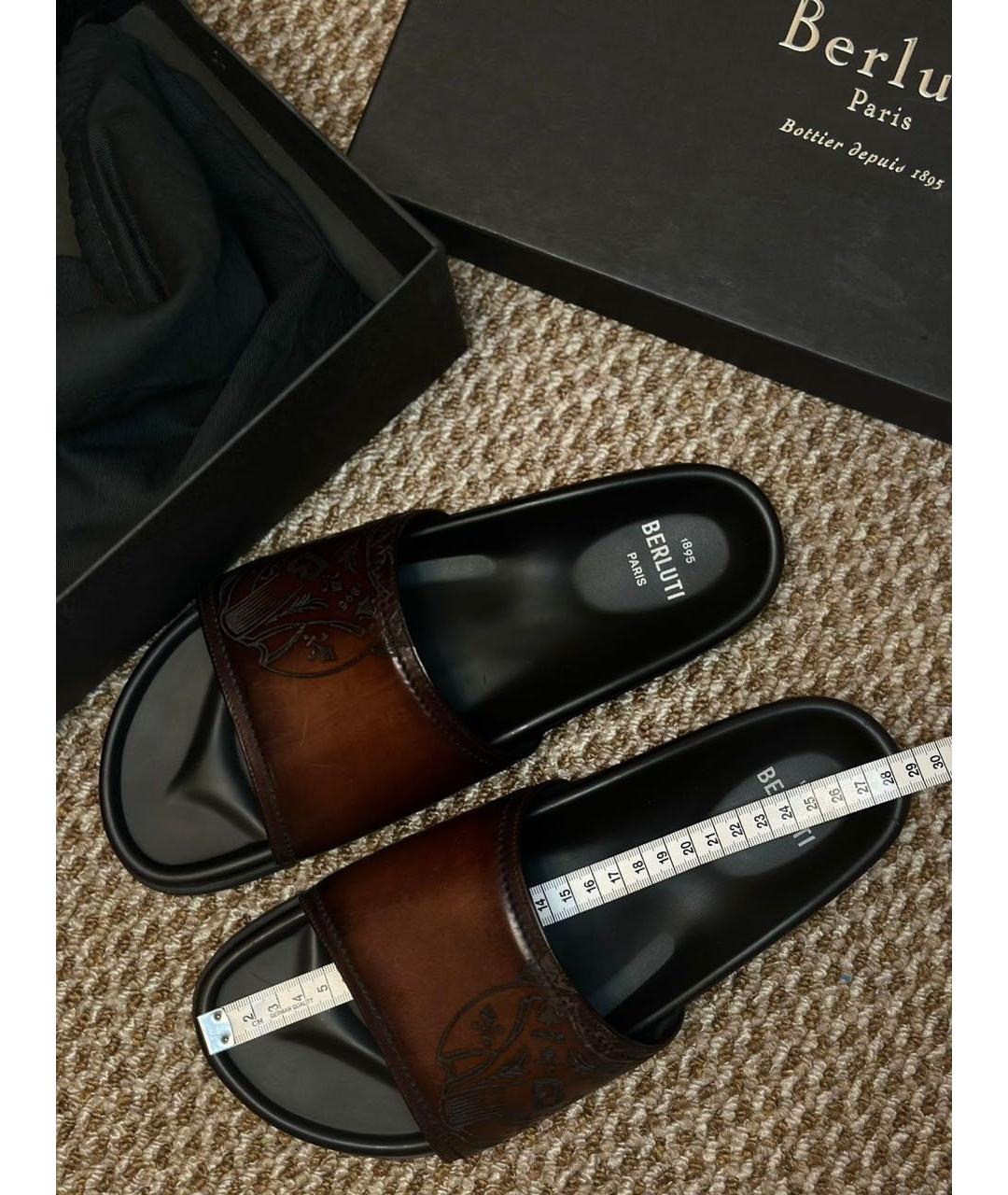 BERLUTI Мульти кожаные шлепанцы, фото 7