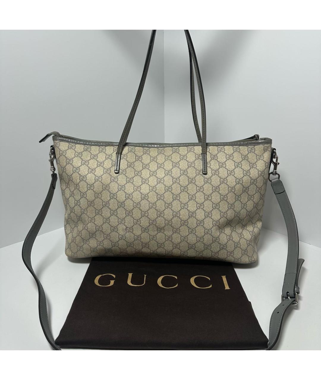 GUCCI Бежевая кожаная сумка тоут, фото 2