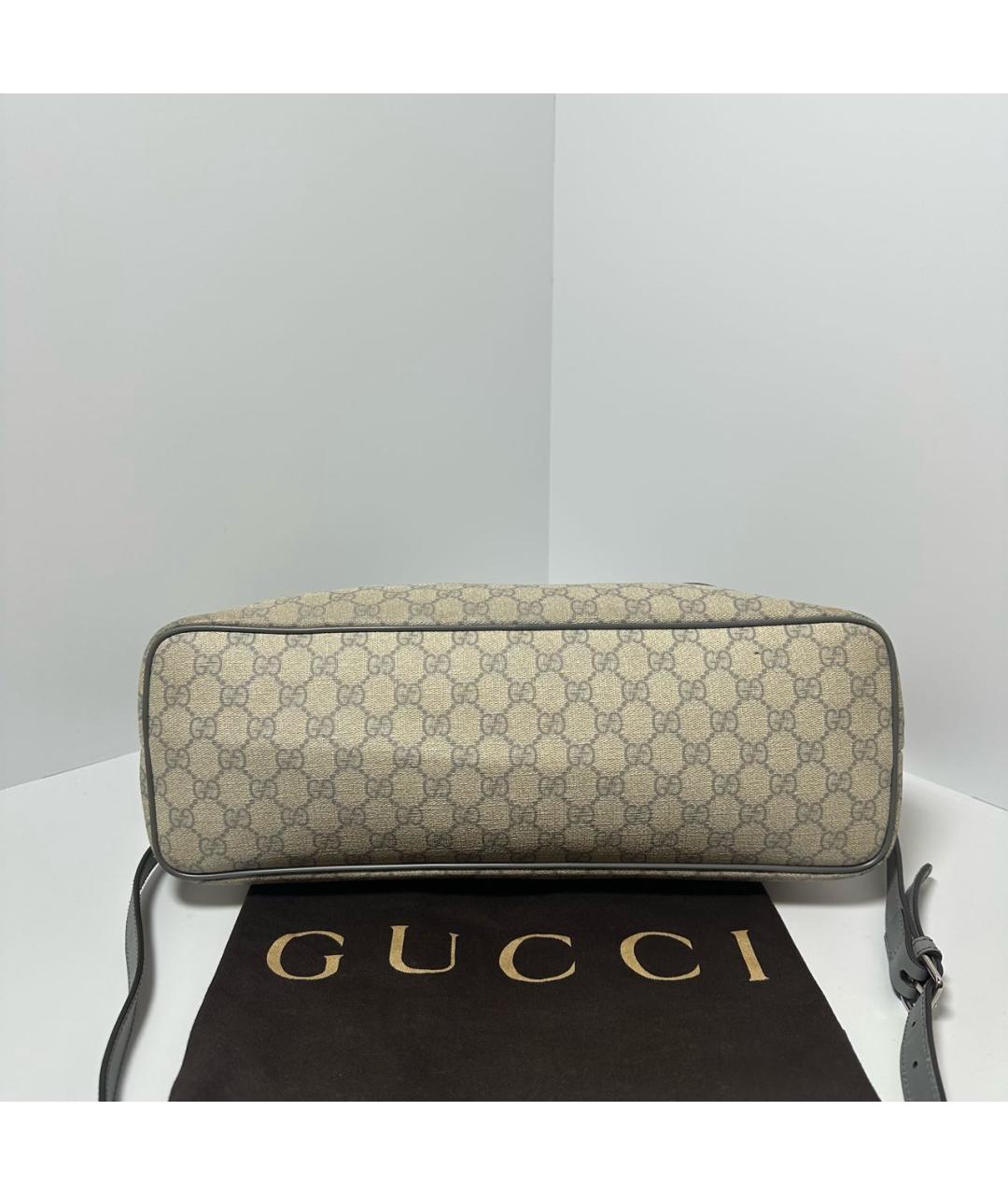 GUCCI Бежевая кожаная сумка тоут, фото 3