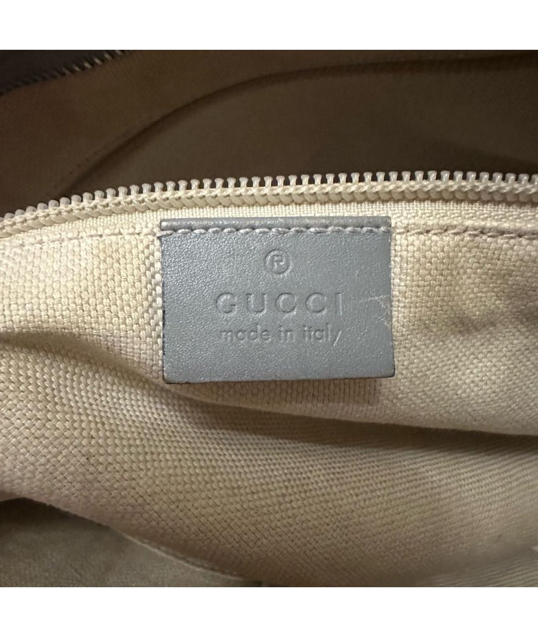 GUCCI Бежевая кожаная сумка тоут, фото 6