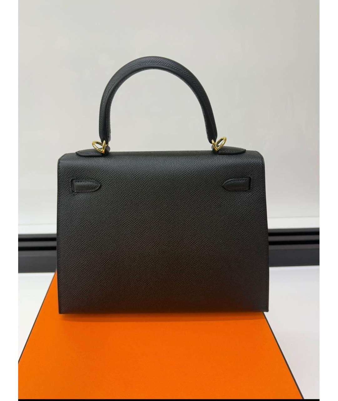 HERMES Черная кожаная сумка через плечо, фото 3