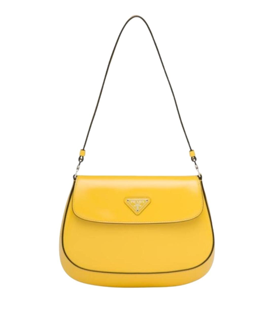 PRADA Желтая кожаная сумка через плечо, фото 1