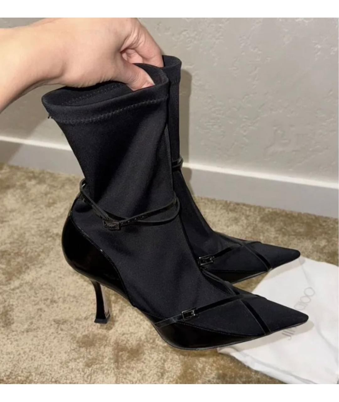 JIMMY CHOO Черные текстильные ботильоны, фото 8