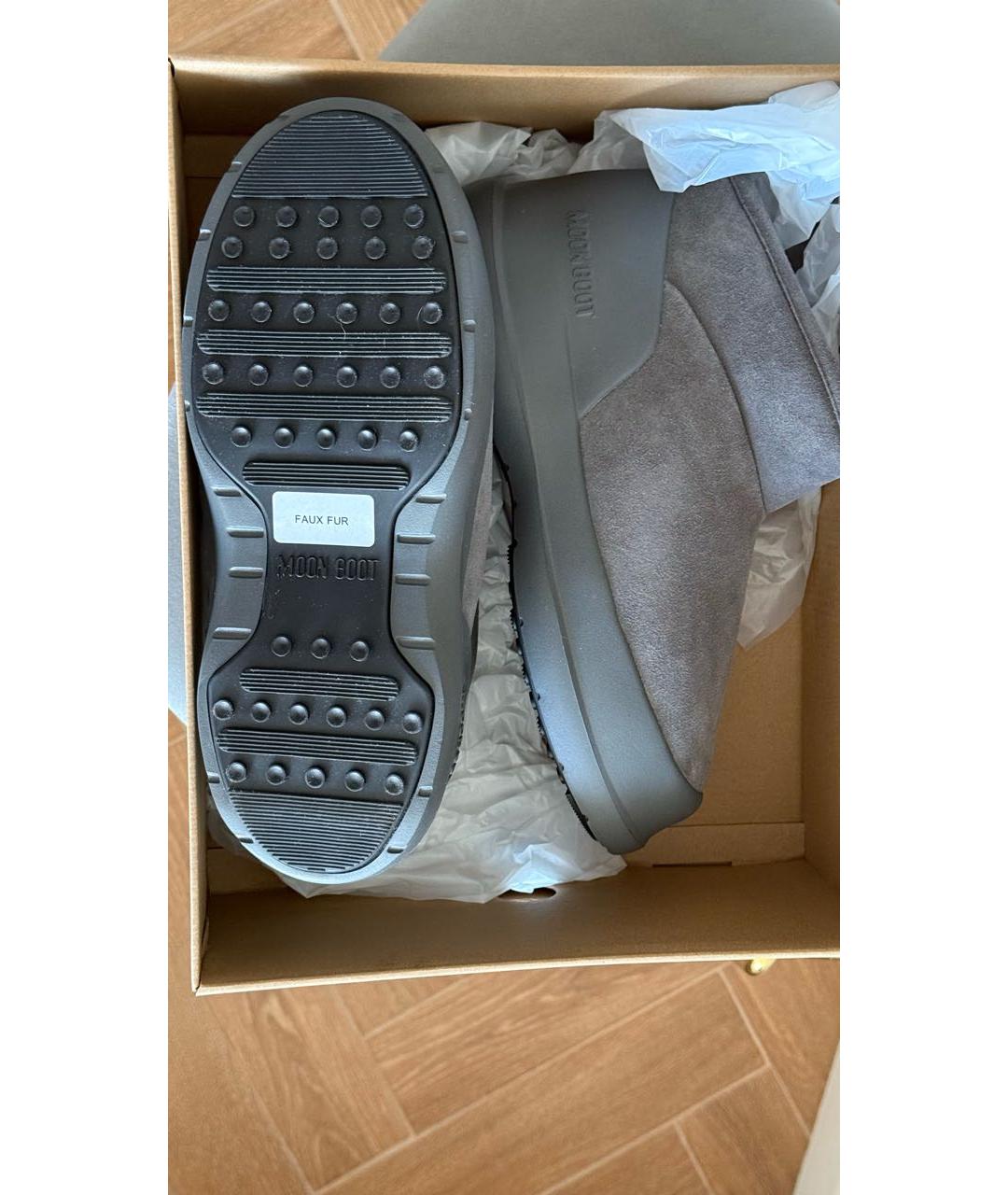 MOON BOOT Антрацитовые замшевые ботинки, фото 3