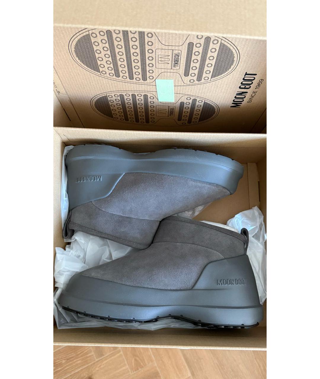 MOON BOOT Антрацитовые замшевые ботинки, фото 2