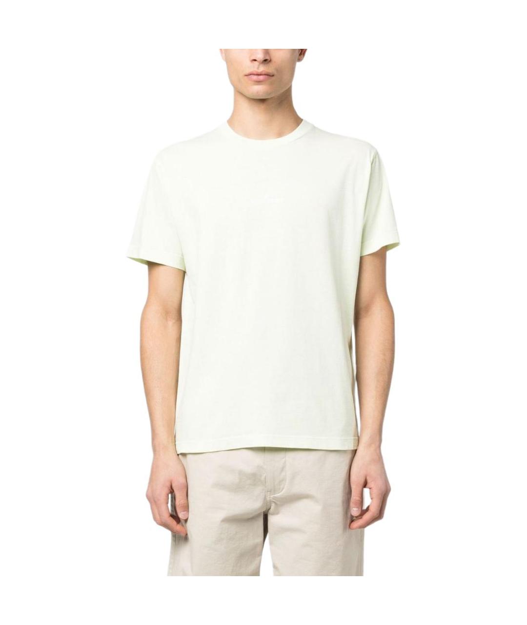 STONE ISLAND Зеленая хлопковая футболка, фото 4