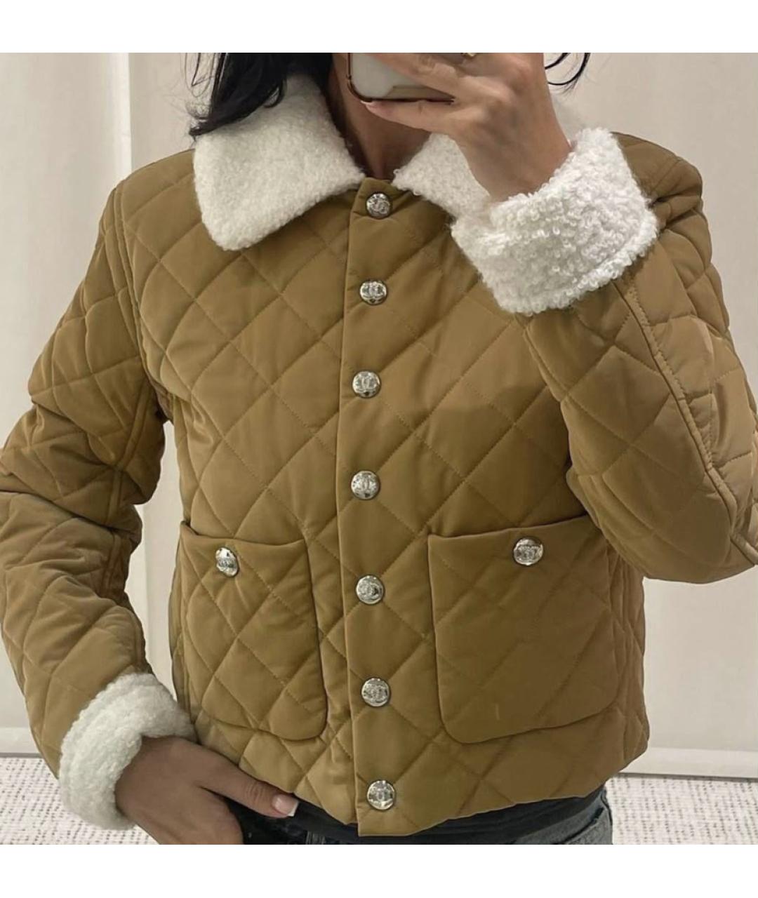 CHANEL Горчичная вискозная куртка, фото 2