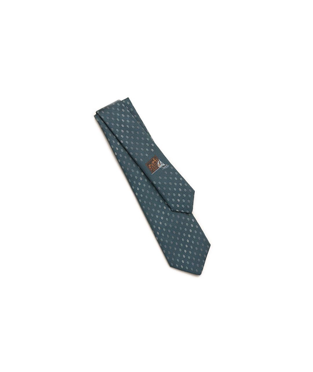 HERMES Синий шелковый галстук, фото 2