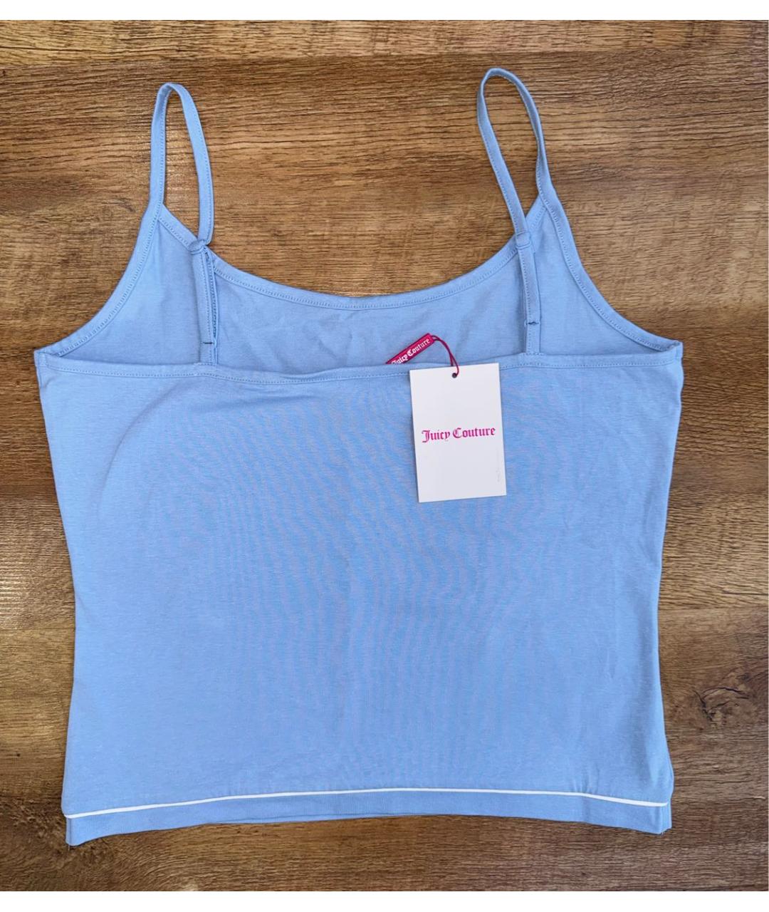 JUICY COUTURE Голубая хлопковая майка, фото 4