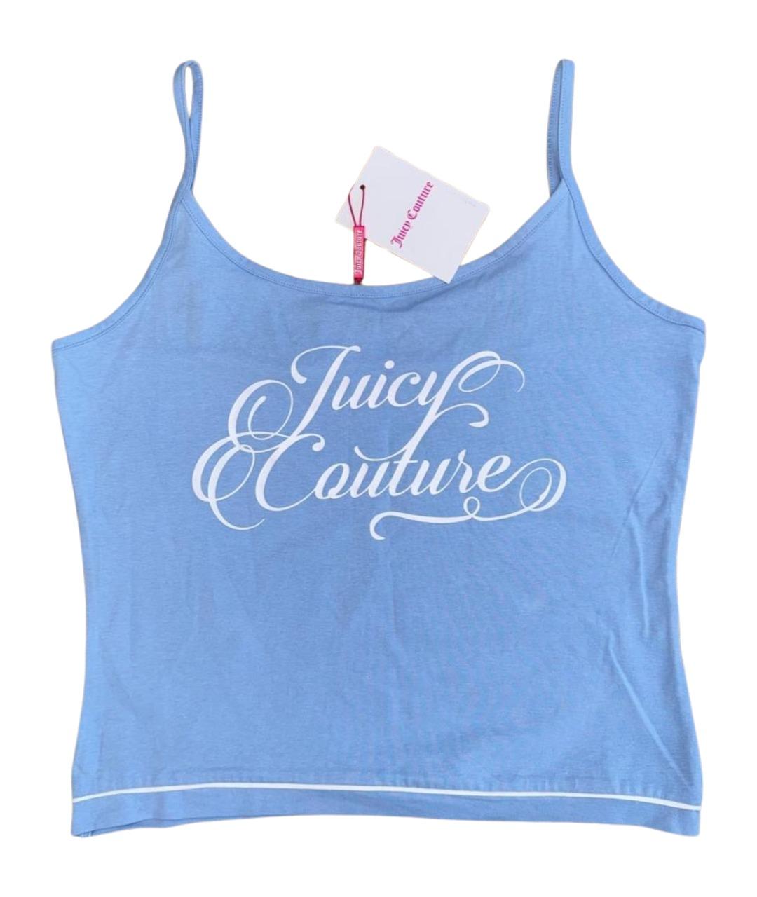 JUICY COUTURE Голубая хлопковая майка, фото 1