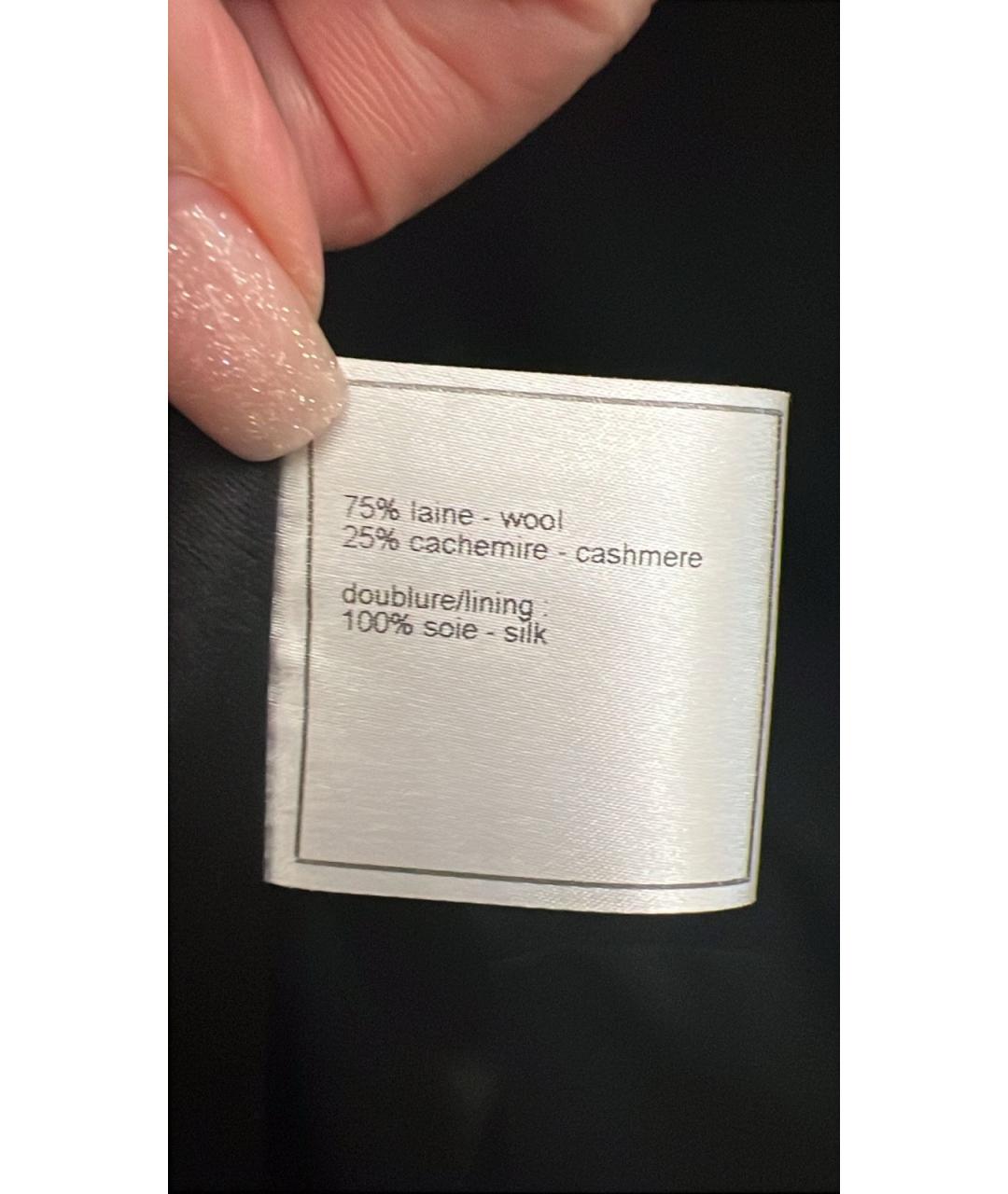 CHANEL Черное шерстяное пальто, фото 7