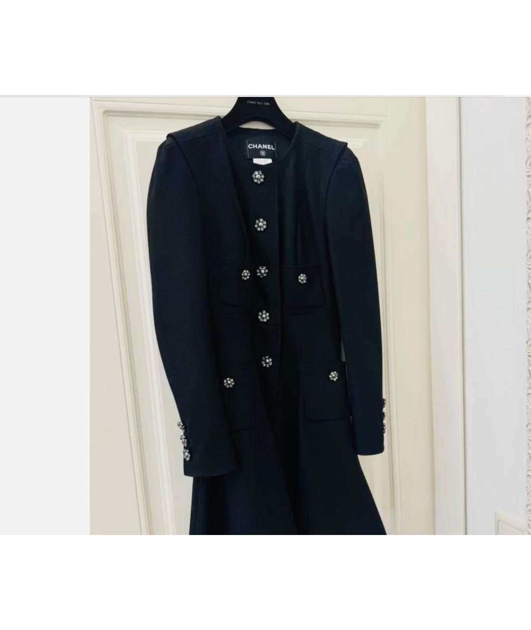 CHANEL Черное шерстяное пальто, фото 8