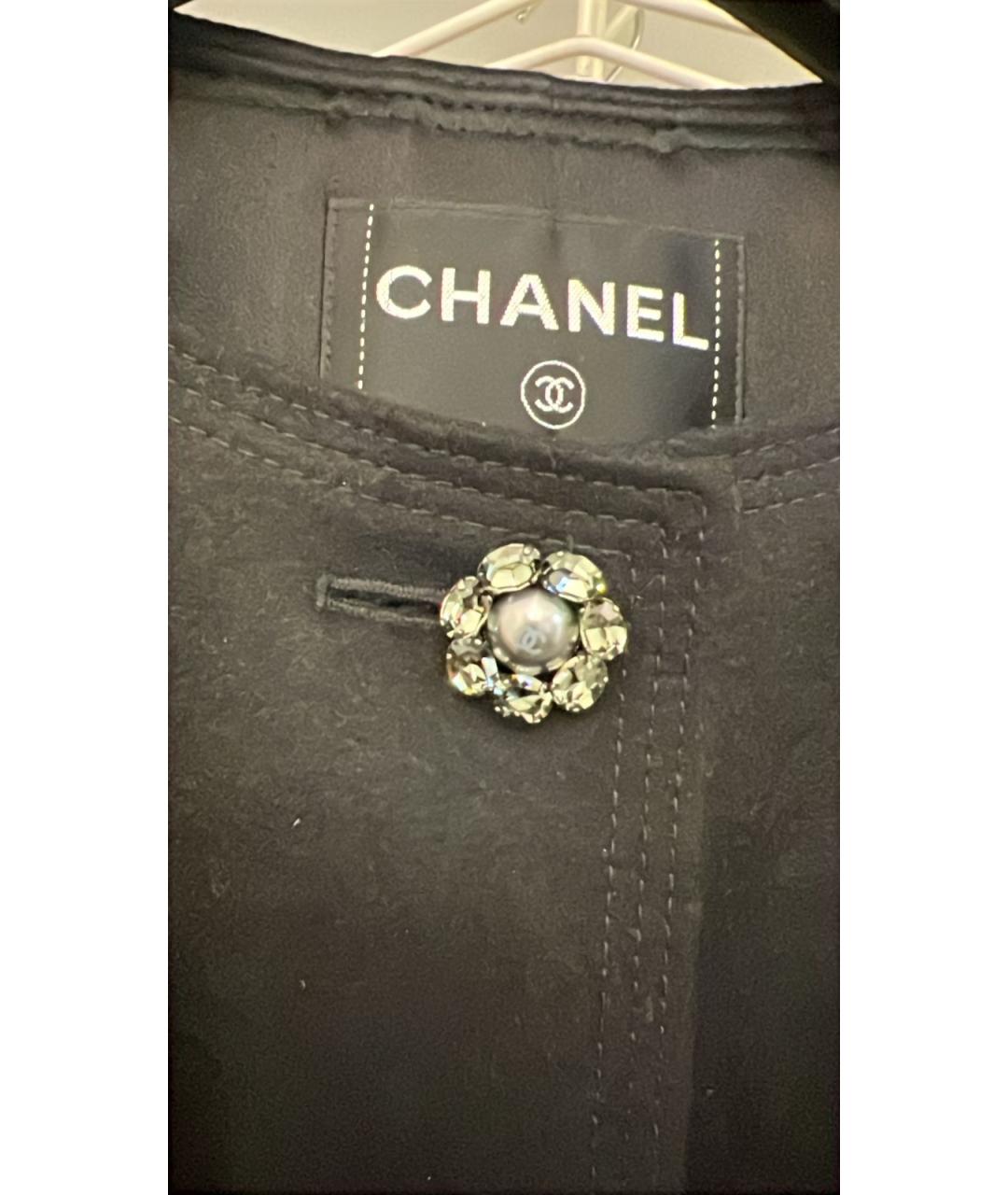 CHANEL Черное шерстяное пальто, фото 3