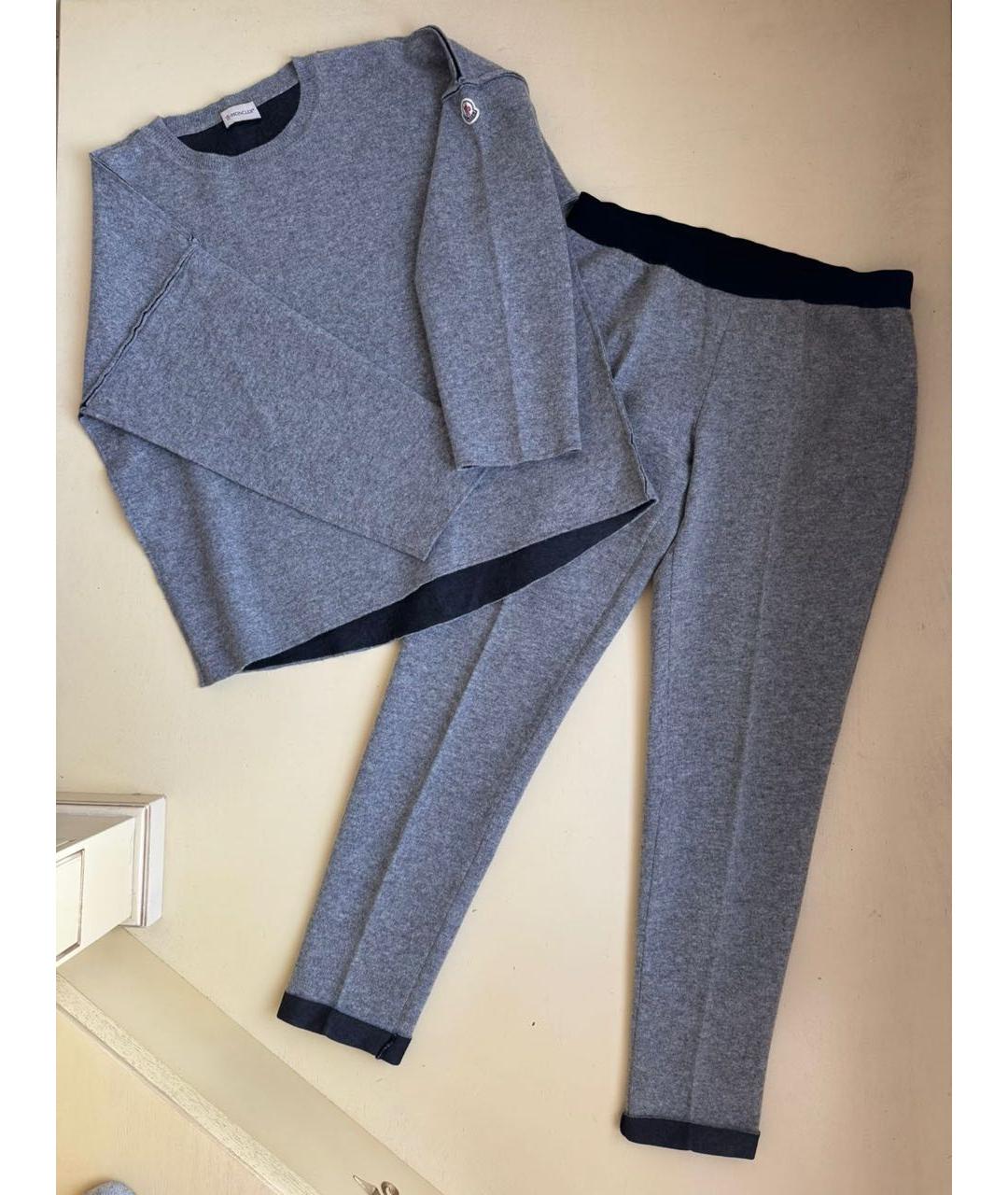 MONCLER Серый шерстяной костюм с брюками, фото 2